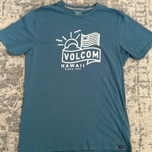VOLCOM HAWAII T-SHIRT TEE BLUISH TEAL COLOR SZ M like new